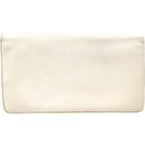 Chanel Vintage Long Wallet White Leather Authentic - Picture 2 of 10